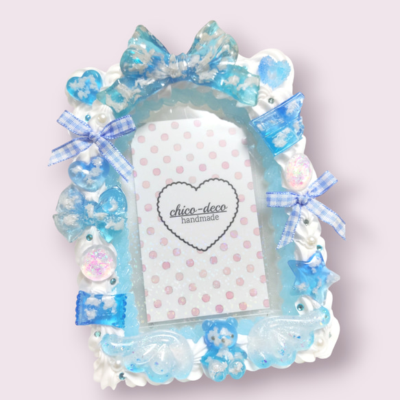 B7 L版】ホイップデコ 青空 空色シリーズ 硬質ケースデコ ブロマイド