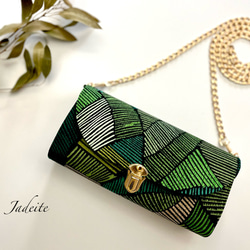 イギリス輸入生地iLivアイリブDEFINITYの軽やかショルダーバッグ　スマホポシェットお財布ポシェットミニショルダー 5枚目の画像