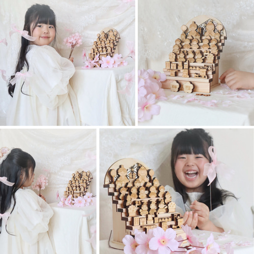 大切な人に、特別な想いを。七段ひな人形 ギフトセット 木製 雛人形