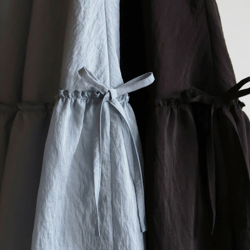 最新♡ジョリーミニョンリボン付きシャンブレースカート ミディ丈