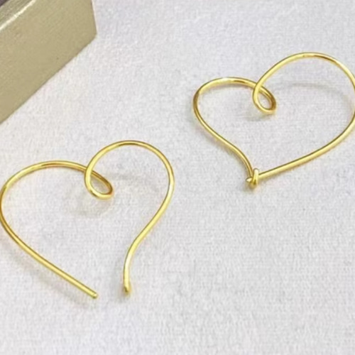 24K（両耳）K24純金ハートフープピアス24金ピアス24K純金のハート型