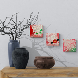 桜の絵、花吹雪、花の絵、アート、キャンバス、アクリル絵の具、sakura