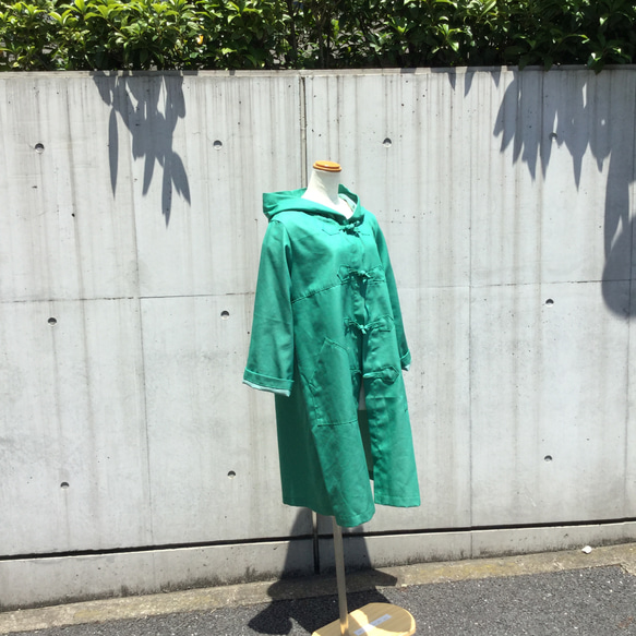 グリーンのデニムのダッフルコート 11枚目の画像