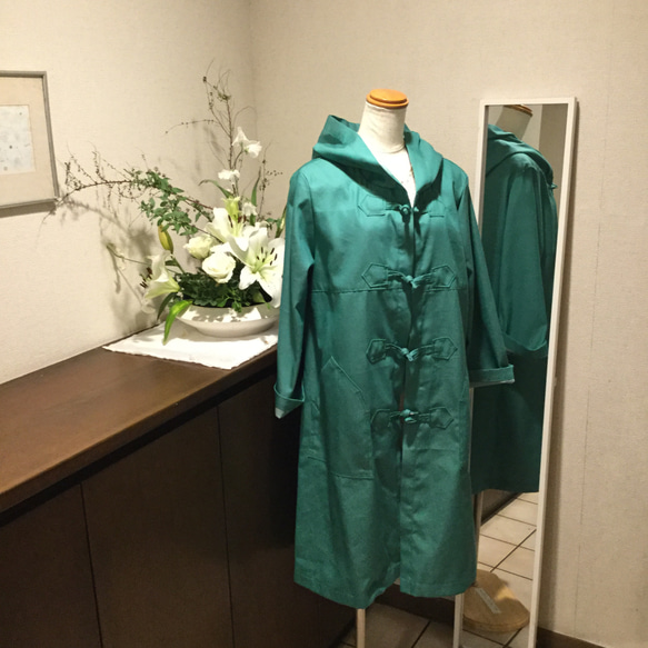 グリーンのデニムのダッフルコート 7枚目の画像
