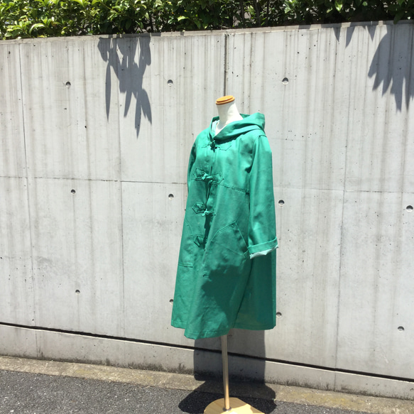 グリーンのデニムのダッフルコート 9枚目の画像