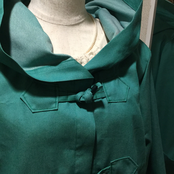 グリーンのデニムのダッフルコート 5枚目の画像