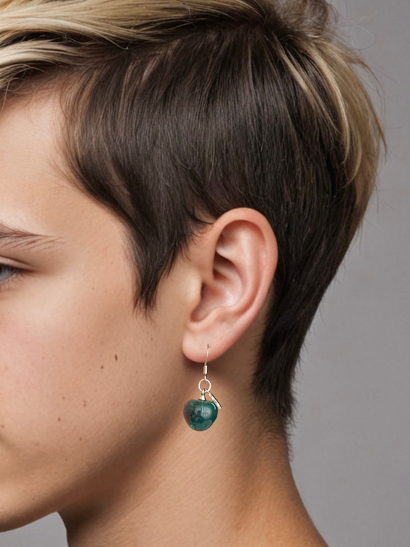 りんごのピアス・イヤリング/green apple/青リンゴ/黄緑/青緑 11枚目の画像