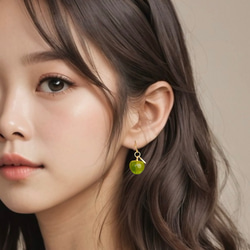 りんごのピアス・イヤリング/green apple/青リンゴ/黄緑/青緑 9枚目の画像