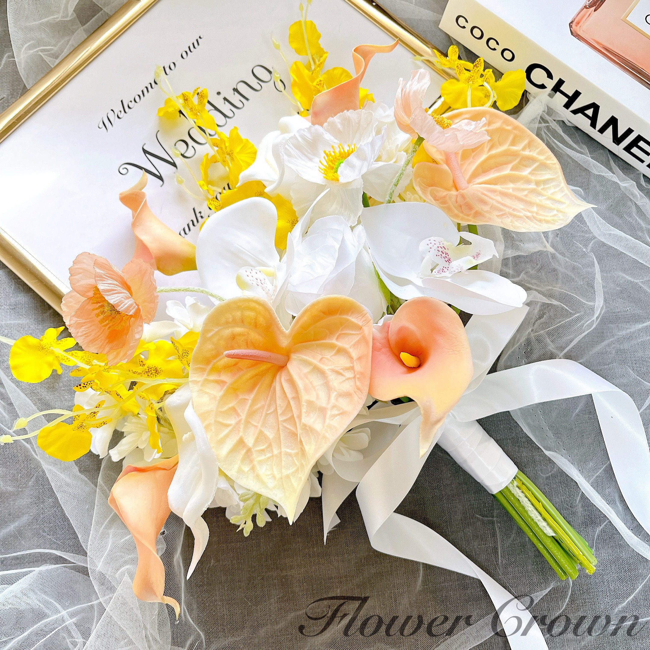 アーティフィシャルフラワーブーケ 結婚式 クラッチブーケ ウエディング ブライダル