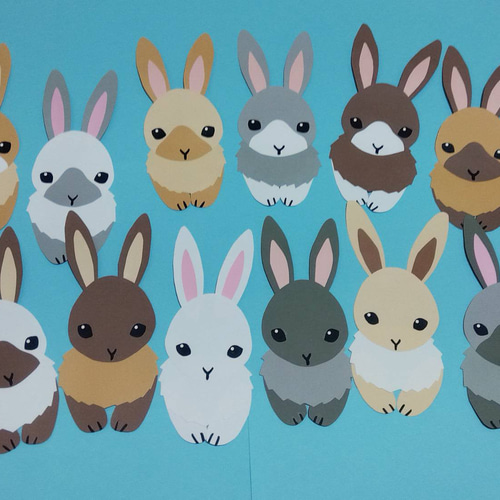 うさぎ単体〈春の壁面〉 画用紙 壁面飾り 保育園・幼稚園・学校
