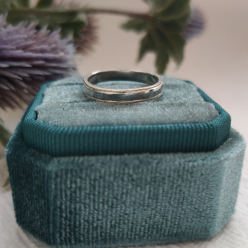 シルバーリング ミル打ち シルバー925 SV925 地金 彫金 モダン 普段