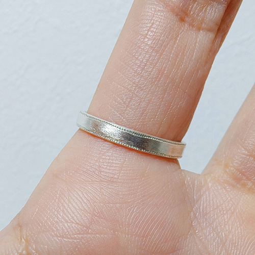 シルバーリング ミル打ち シルバー925 SV925 地金 彫金 モダン 普段