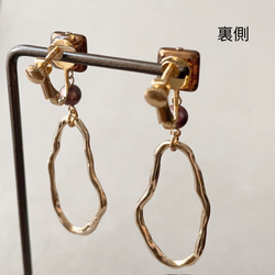 ✴︎chocolate✴︎ イヤリング【Hijiri】ネジバネ式イヤリング　バレンタイン　ブラウン 3枚目の画像