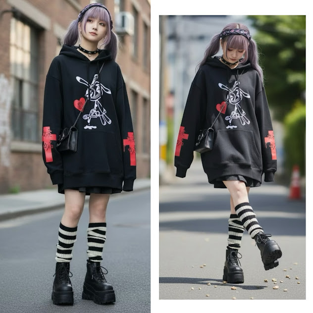 地雷 地雷系 パーカー 病み 病みかわいい かわいい サブカル地雷 プルオーバーパーカー 黒 メンズ レディース メンヘ