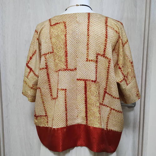 絞りの着物から ブラウス② 型紙なし 作り方 KIMONO DIY 着物