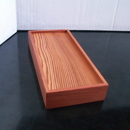 ○Newデザイン 屋久杉 無垢 寄木風大きな筆箱 ペンケース 宝くじ箱