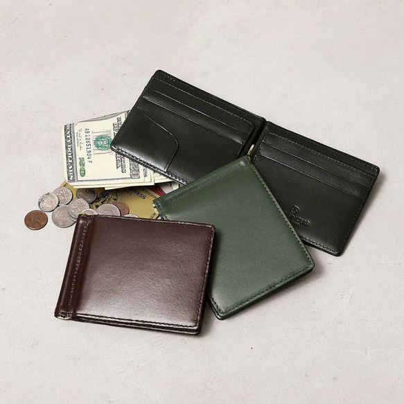 マネークリップ スマートウォレット 二つ折り 本革 小銭入れなし
