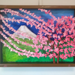 品多く 立体絵画の「権現堂公園の桜と菜の花」（3D 絵画 painting) 絵画