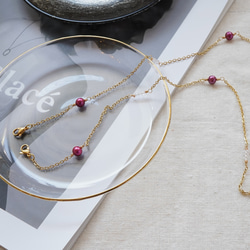 ★SALE　汗や水に強い　サージカルステンレス　マスクホルダー　マスクチェーン　淡水パール　きらきら　ガラスビーズ 4枚目の画像