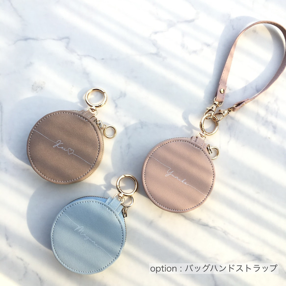 コロンと可愛い♡まん丸ポーチ 文字入れ可能　小物入れ 小銭入れ ミニ財布 としても 5枚目の画像
