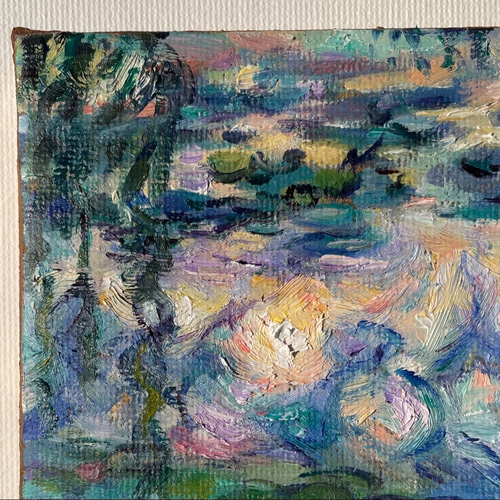 モネ 肉筆手描きの油絵模写画 睡蓮 洋画