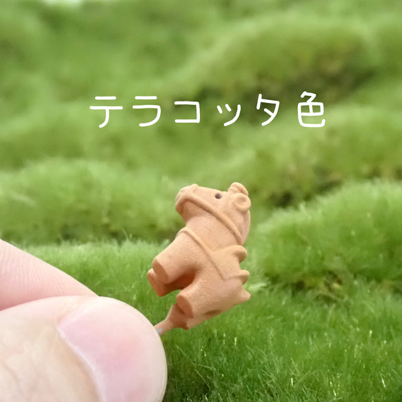 苔テラリウム用フィギュア『ハニワ馬』テラコッタ色or白色 2枚目の画像