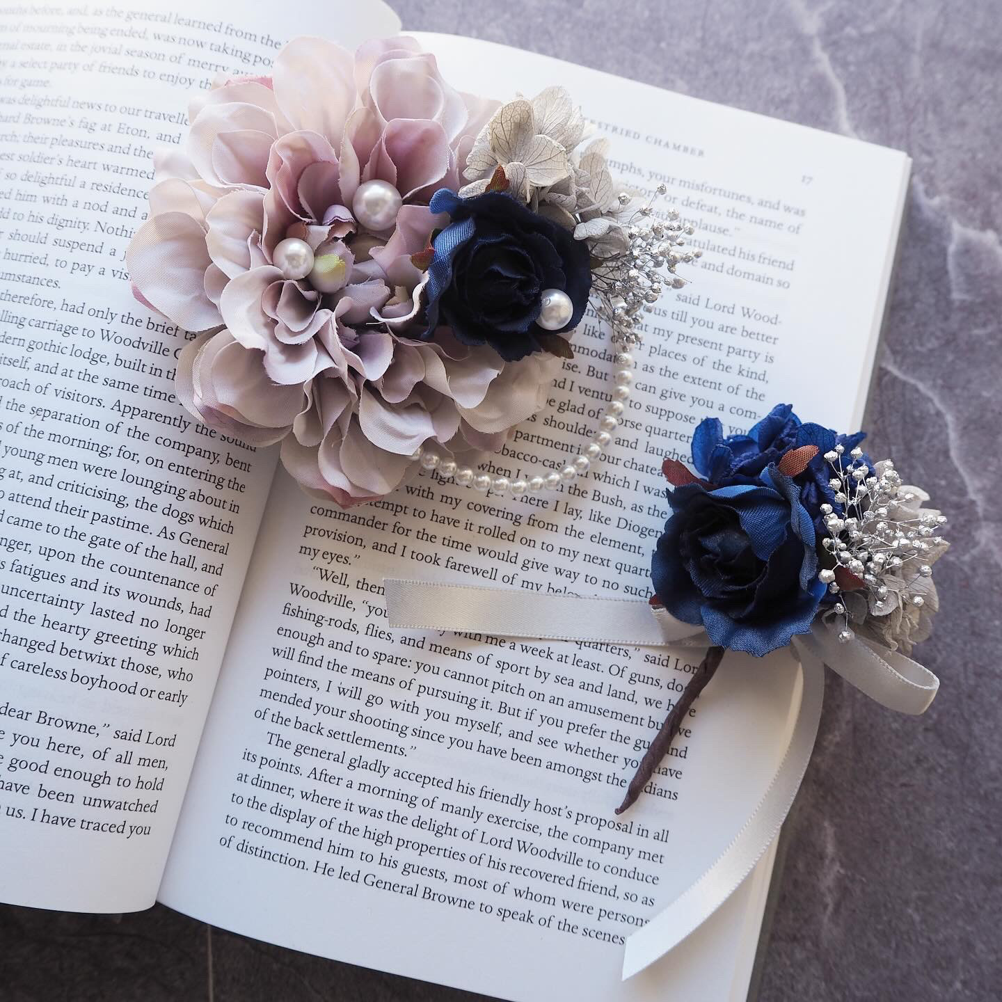 男の子の親子コサージュ　ネイビーローズ　フォーマル  男の子コサージュ　入学式　入園式　ピアノ発表会etc