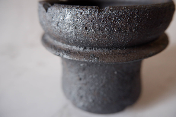 3号窯変黒鉢845　塊根植物　多肉植物　盆栽　植木鉢　作家鉢　鉢皿　沖縄 2枚目の画像