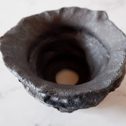 4.5号窯変黒鉢852　塊根植物　多肉植物　盆栽　植木鉢　作家鉢　鉢皿　沖縄 4枚目の画像