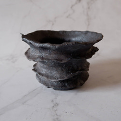 4.5号窯変黒鉢852　塊根植物　多肉植物　盆栽　植木鉢　作家鉢　鉢皿　沖縄 1枚目の画像