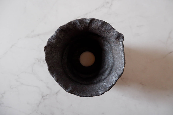 4.5号窯変黒鉢852　塊根植物　多肉植物　盆栽　植木鉢　作家鉢　鉢皿　沖縄 5枚目の画像