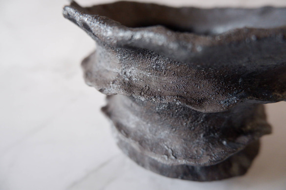 4.5号窯変黒鉢852　塊根植物　多肉植物　盆栽　植木鉢　作家鉢　鉢皿　沖縄 2枚目の画像