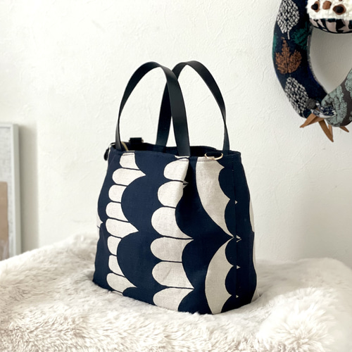 ⚮̈ミナペルホネン sea lace black かくれんぼトート トートバッグ