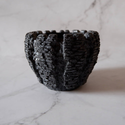 4号黒金彩裂紋鉢857　塊根植物　多肉植物　盆栽　植木鉢　作家鉢　鉢皿　沖縄 3枚目の画像