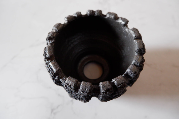 4号黒金彩裂紋鉢857　塊根植物　多肉植物　盆栽　植木鉢　作家鉢　鉢皿　沖縄 4枚目の画像