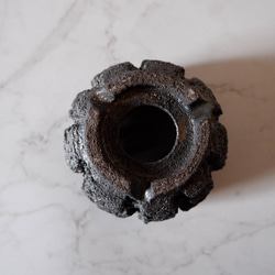 4号黒金彩裂紋鉢857　塊根植物　多肉植物　盆栽　植木鉢　作家鉢　鉢皿　沖縄 7枚目の画像