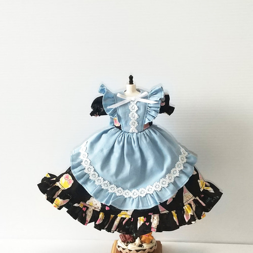 送料無料】22センチドール エプロンワンピース(ブルー) ブライス リカ