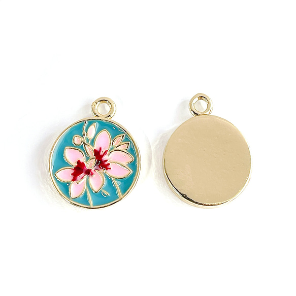 ejp798 [2 件] 櫻花櫻花幣滴膠吊飾 第4張的照片