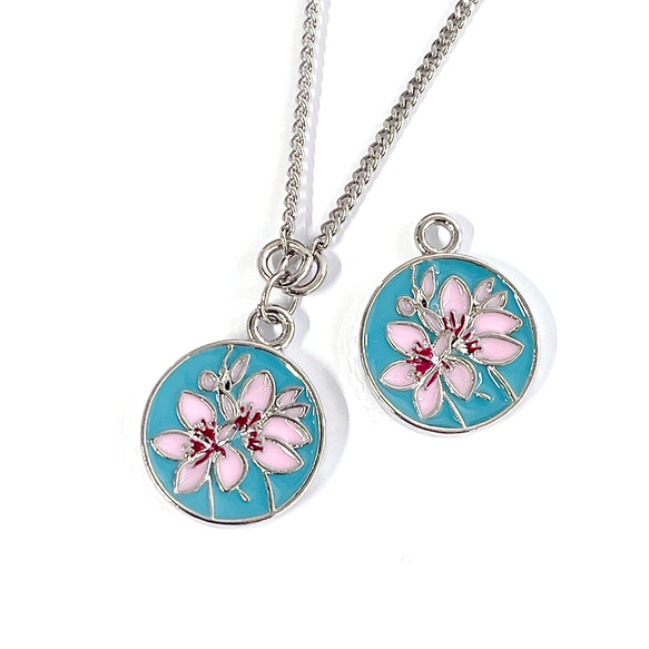 ejp798 [2 件] 櫻花櫻花幣滴膠吊飾 第8張的照片