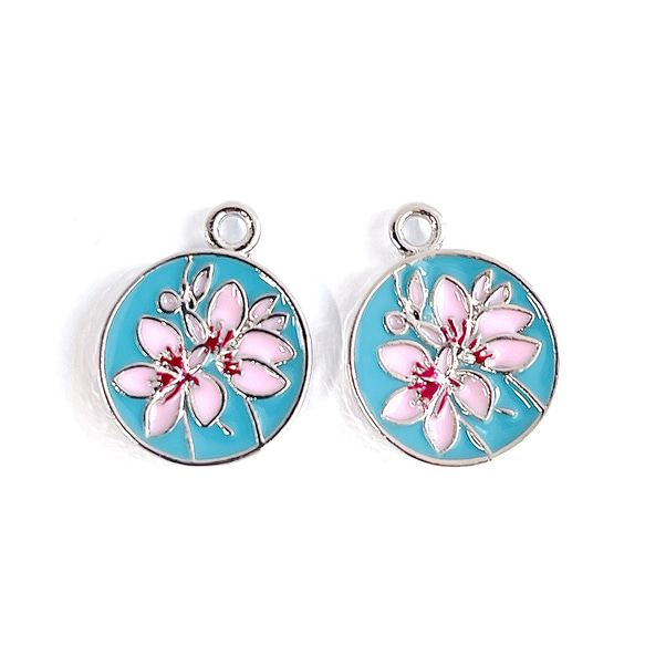 ejp798 [2 件] 櫻花櫻花幣滴膠吊飾 第6張的照片