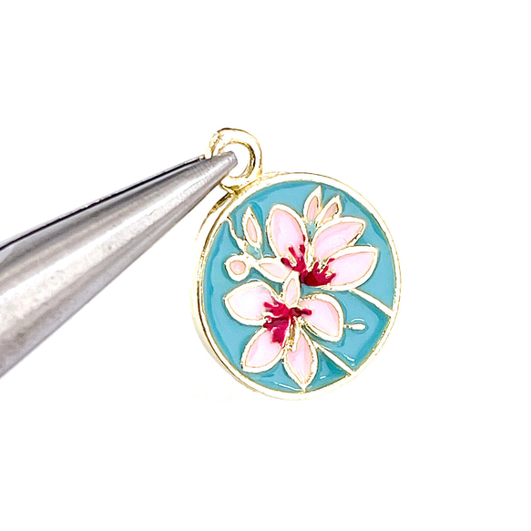 ejp798 [2 件] 櫻花櫻花幣滴膠吊飾 第3張的照片