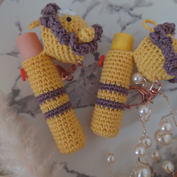 【送料無料】　リップクリームの長さが選べる らいおんちゃんリップケース バックチャーム 4枚目の画像