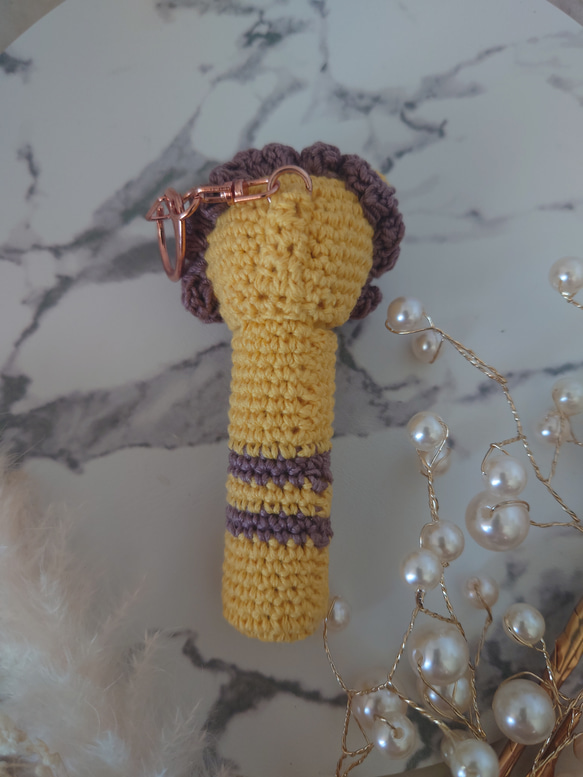 【送料無料】　リップクリームの長さが選べる らいおんちゃんリップケース バックチャーム 6枚目の画像