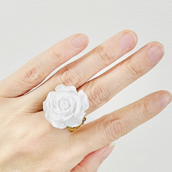 【再販受付中！】推し色ローズリング・白（RG24） 4枚目の画像