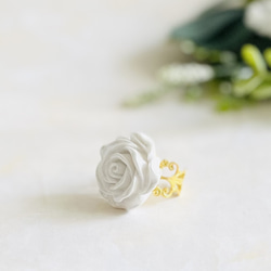 【再販受付中！】推し色ローズリング・白（RG24） 3枚目の画像