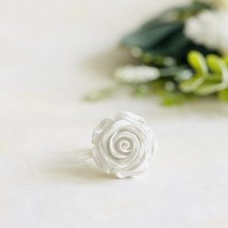 【再販受付中！】推し色ローズリング・白（RG24） 1枚目の画像