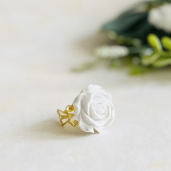 【再販受付中！】推し色ローズリング・白（RG24） 2枚目の画像