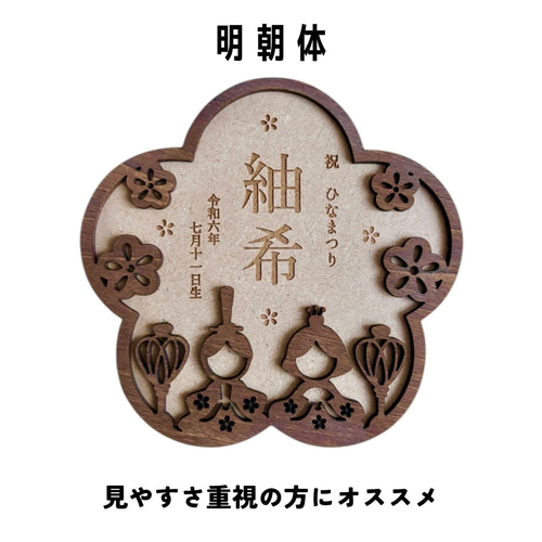 〖 予約販売 〗木製 ひな人形＋名前入り 花木札セット 直径29cm sankyo shokai（三京商会） 雛人形 コンパクト おしゃれ 木製 名前