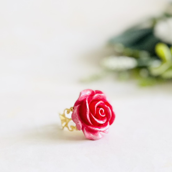 推し活にも！オリジナルローズリング・赤色濃淡（RG23） 2枚目の画像