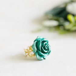 推し活にも！オリジナルローズリング・緑濃淡（RG25） 2枚目の画像